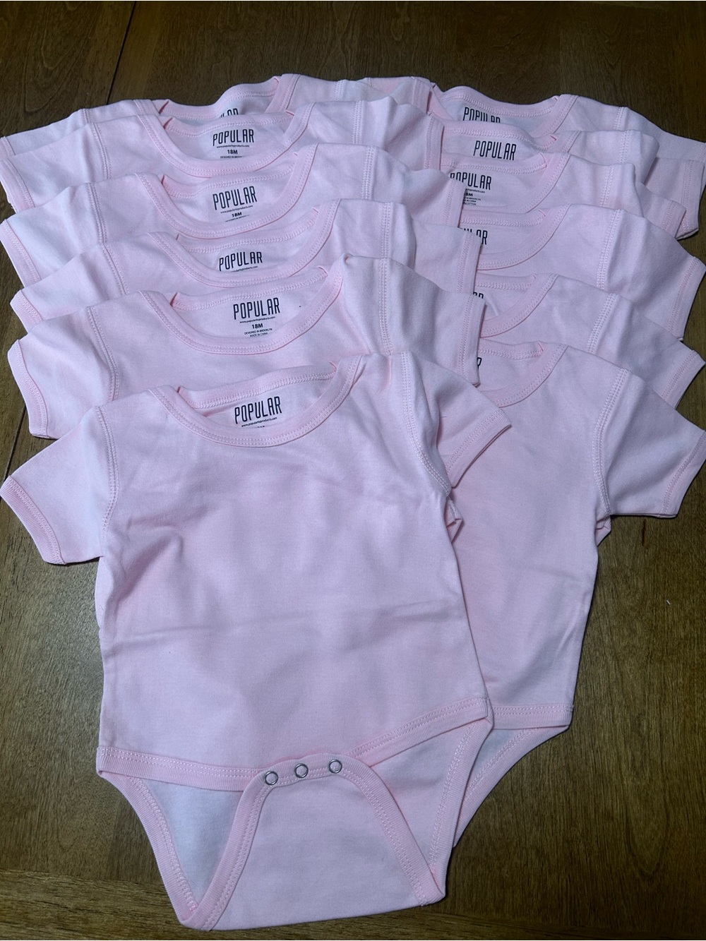 Light Pink Baby Short sleeve Onesie Bodysuit Bundle ( pack of 12)